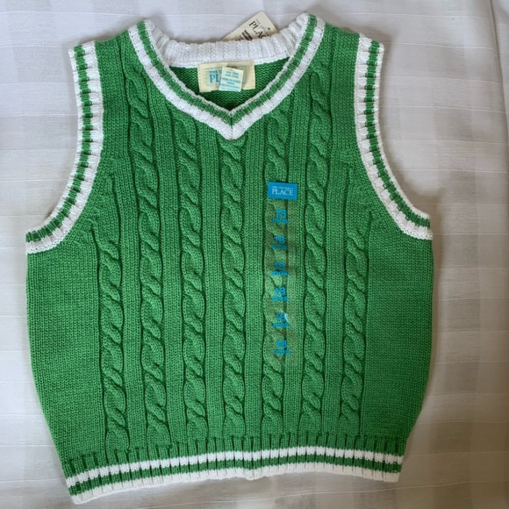 New Children’s Place‎ Boys Green Vest- 18 Month!